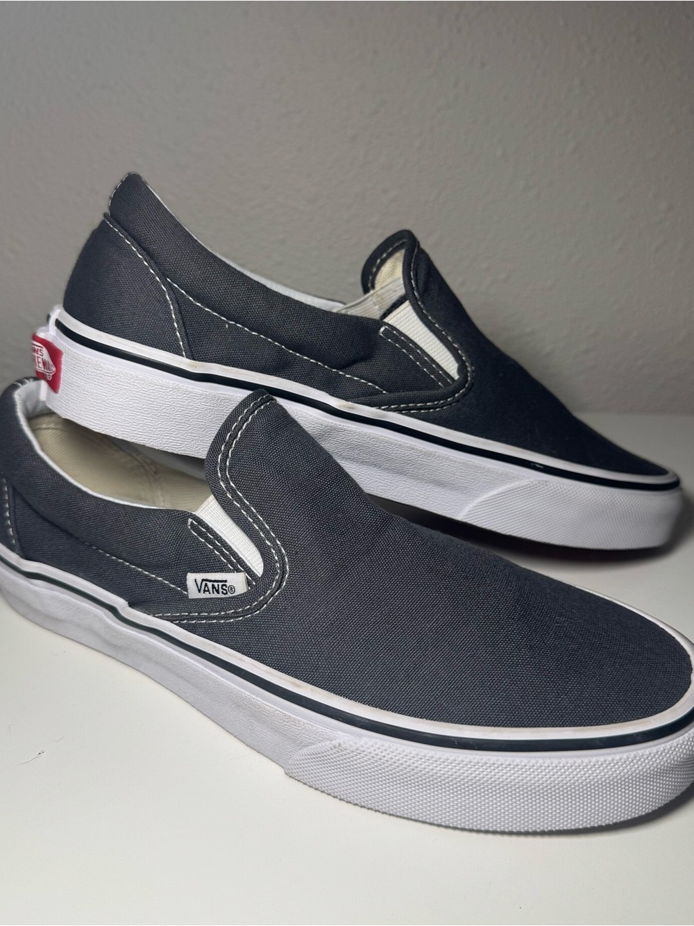 Vans Slip-On Canvas Loafers in Charcoal. Women's 7.5 Men's 6